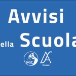 Sfondo blu con scritte bianche in grande: “Avvisi della Scuola”. Sotto, due loghi: a sinistra quello del Ministero della Cultura (MiC) e a destra il logo dell’Archivio di Stato di Venezia.