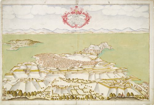 Disegno della città di Corfù dal fondo Miscellanea mappe (sec. XVIII)