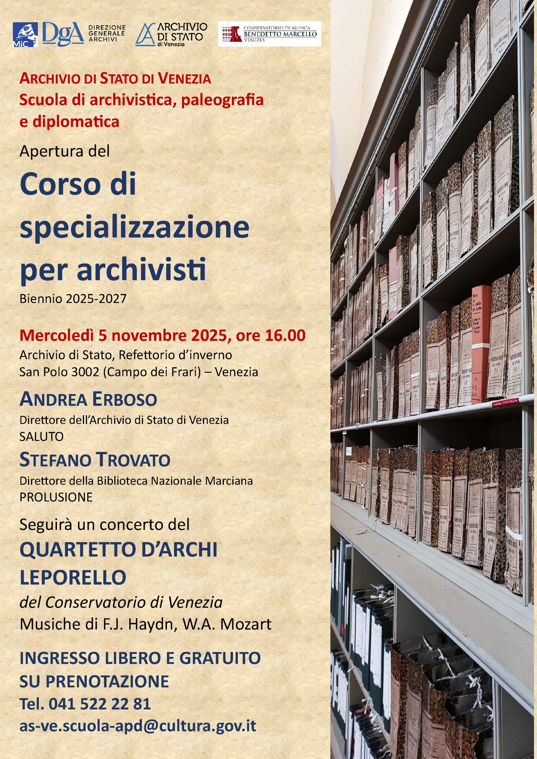 Evento corso di specializzazione per archivisti